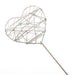 Glittered Heart Wand - White Iridescent (7cm Diameter on 30cm Handle)