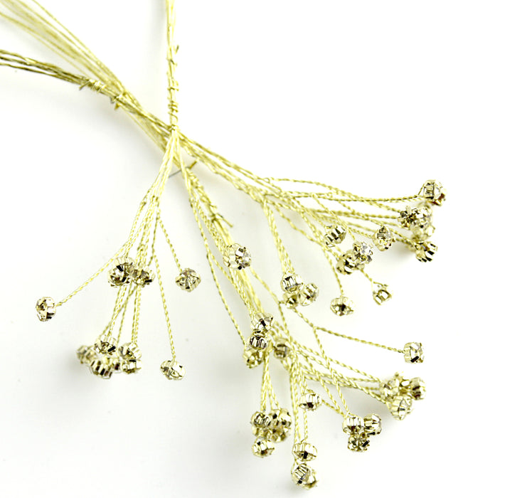 4mm Diamante Branch - Champagne (3bunches x 6 stems per bag)