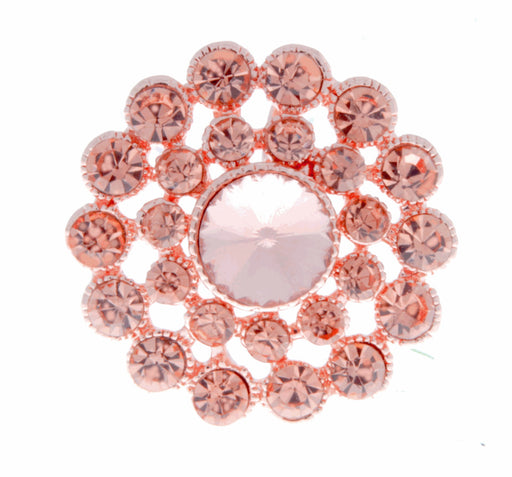 Sparkling Heirloom Brooch Pin - Rose Gold (3cm Diameter, 15cm Pin)