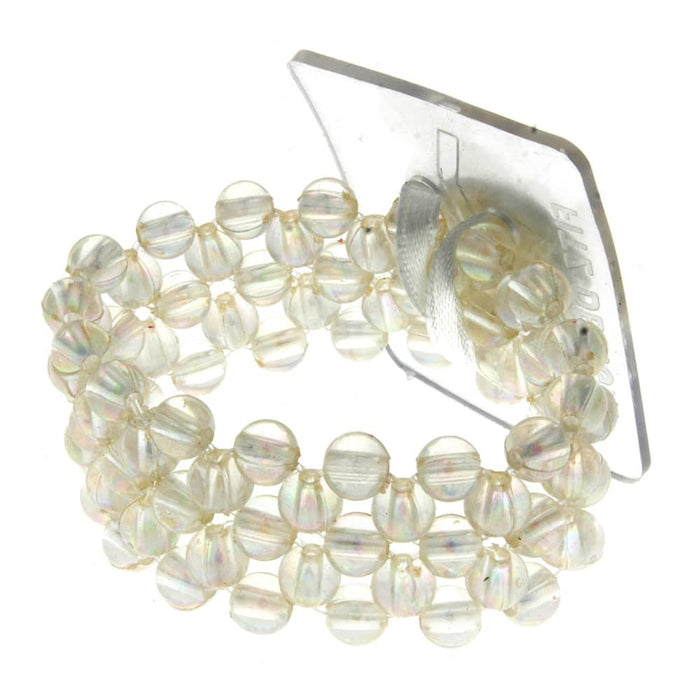 Little Lady Kids Corsage Bracelet - Clear Iridescent (6cm Diameter, 2pcs per pk)