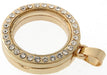 Rhinestone Circle Charm - Gold (2.5cm Diameter)