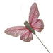 10cm Pastel Sparkle Feather Butterflies - Pink (12pcs per pk on a 20cm Wire)