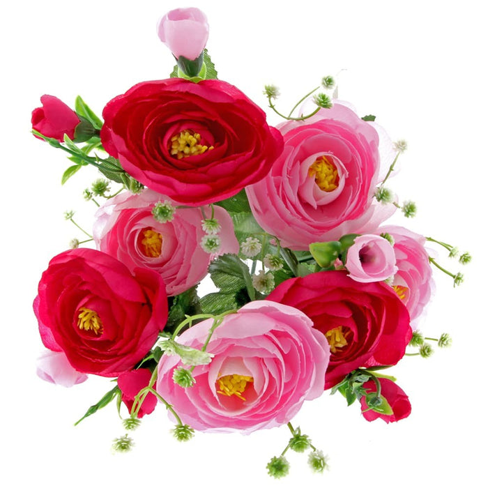 Mini Ranunculus Bush - Pink, Cerise & Cream (7Heads)