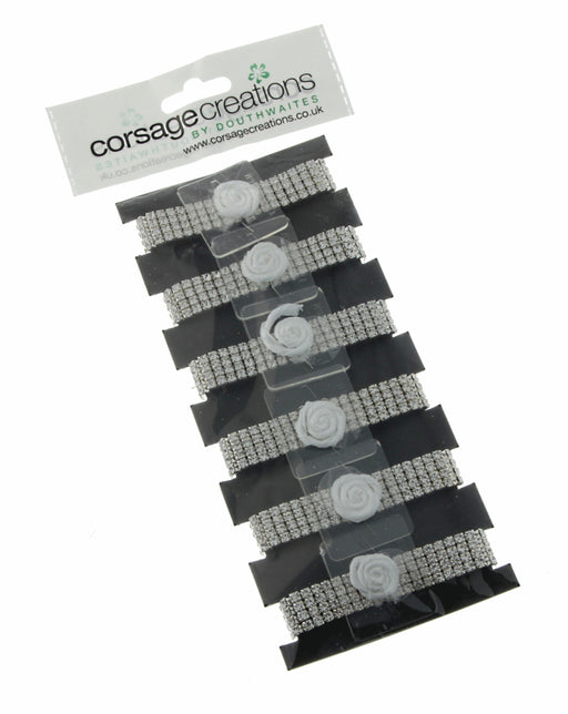 Rock Candy Corsage Bracelet - Silver (6pcs per pk)