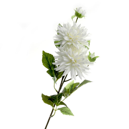 Spiked Dahlia - White (108cm long, 4 heads)