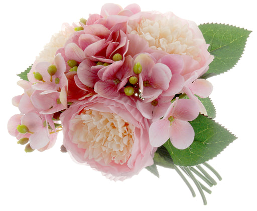 Peony & Hydrangea Bush - Pink Mix (28cm long)