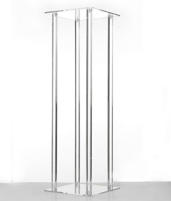 100cm Acrylic Plinth - Clear (100cm tall, flat pack)