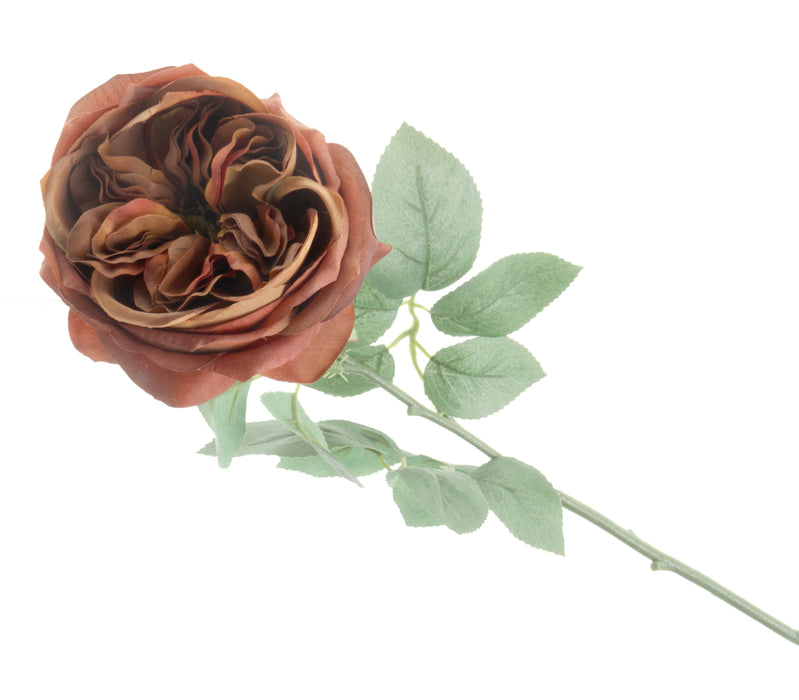 Garden Rose - Burnt Orange/Brown (50cm long)