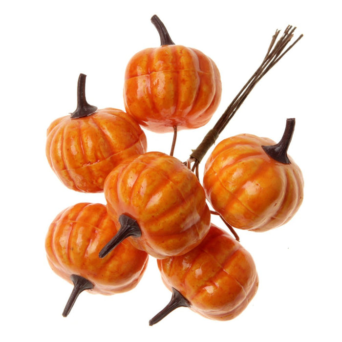 Pumpkins on a Wire - Orange (4cm pumpkins on a 9cm wire, 24 pumpkins per pk)