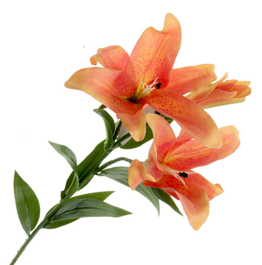 Real Touch Tiger Lily - Orange (3 heads, 90cm long)