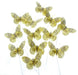 7cm Glitter Butterflies - Yellow (12pcs per pk, on a 20cm Wire)