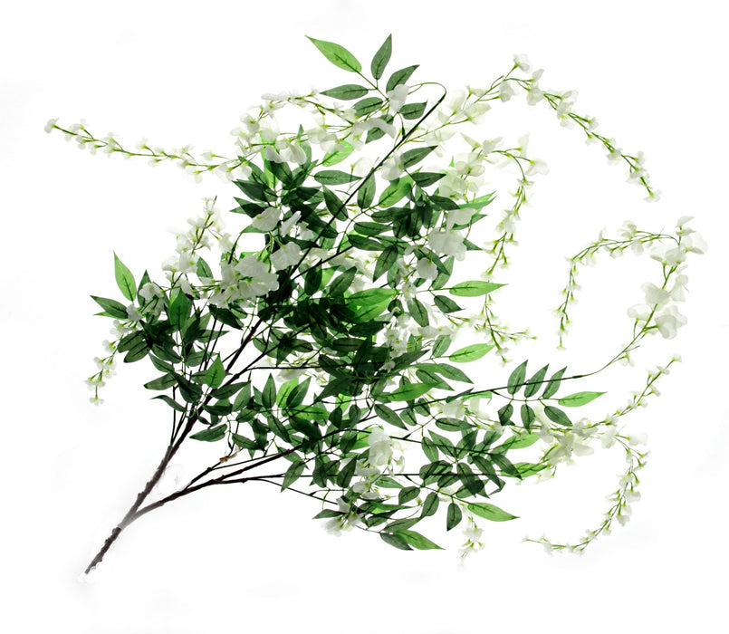 Wisteria Branch - White/Green (130cm long)