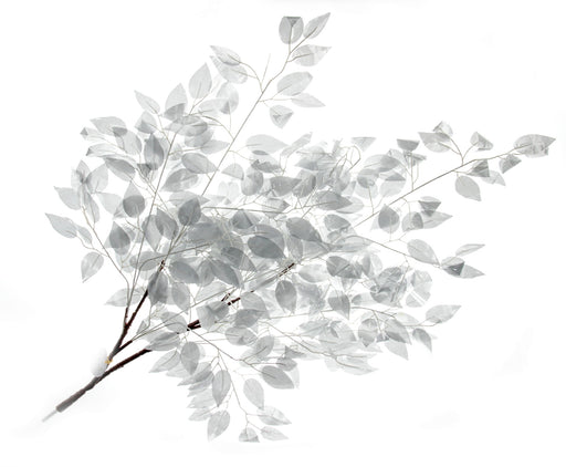 Silver Leaf Branch - Silver (100cm long)