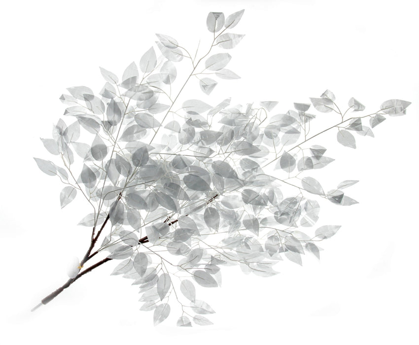 Silver Leaf Branch - Silver (100cm long)