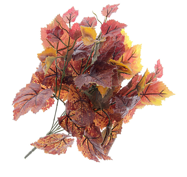 Grape Ivy Bush - Burgundy/Orange (42cm long with 7 stems)