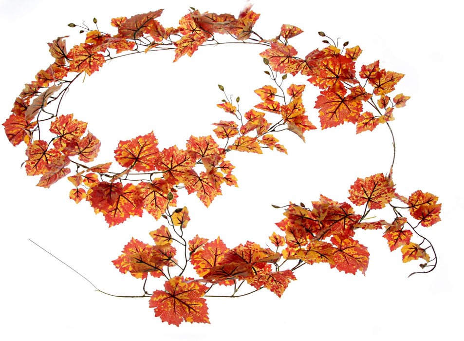 Grape Ivy Garland - Orange (2.5m long with 144 leaves)