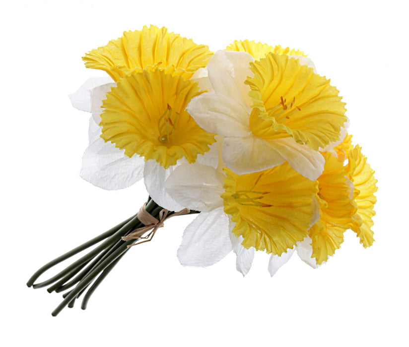 Daffodil Bunch - White/Yellow (9 heads, 33cm long)