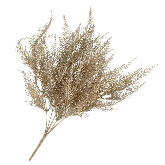 Metallic Glittered Fern Bush - Gold  (50cm long)