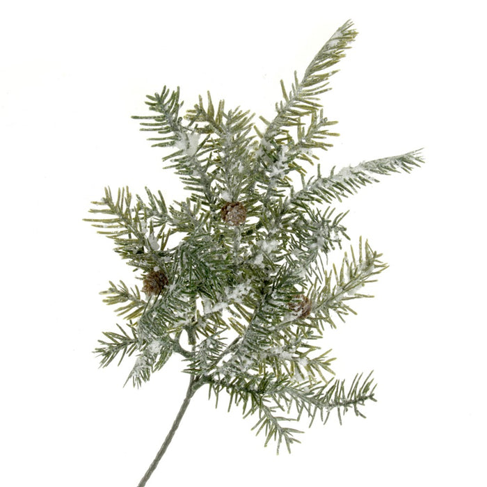 Pine Spray with Snow - Green & White (40cm long)