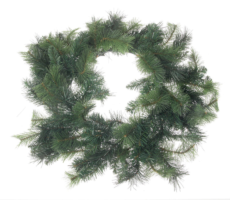 Mixed Deluxe Evergreen Mountain Wreath - Green (60cm diameter, 130 tips)