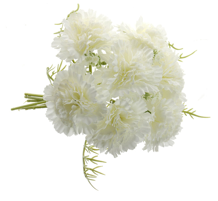 Carnation Bouquet - Ivory/White (37cm long)