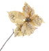 Single Glittered Poinsettia - Gold (25cm diameter, 53cm long)