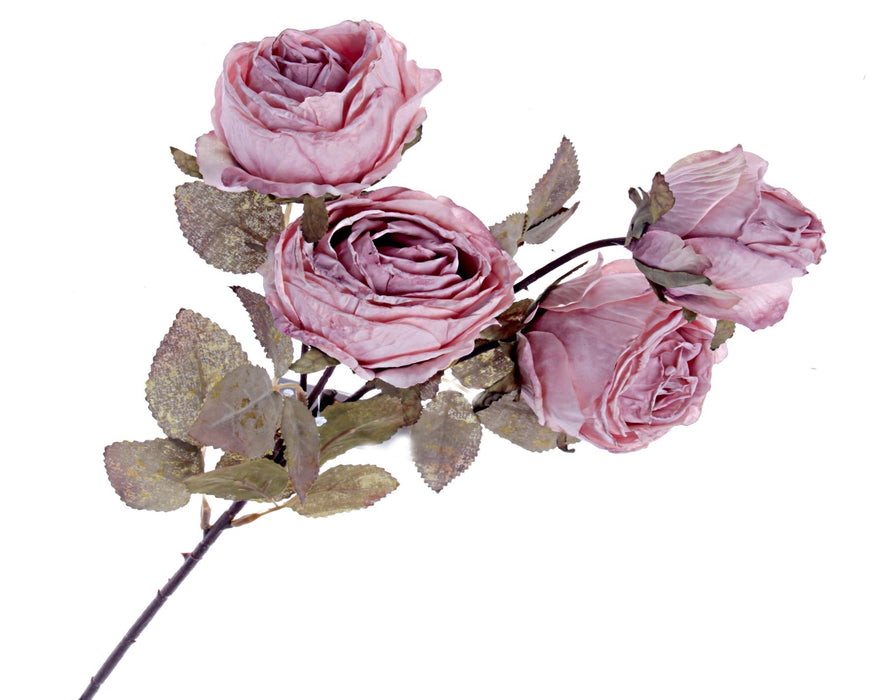 Dry Rose Spray - Pink (4 heads, 54cm long)