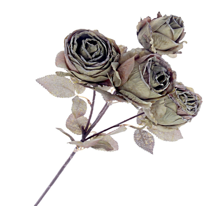 Dry Rose Spray - Green (4 heads, 54cm long)