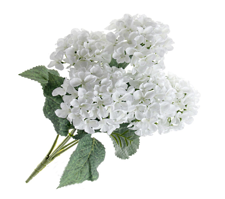 Artificial Hydrangea Bush - White (5 heads, 43cm long)