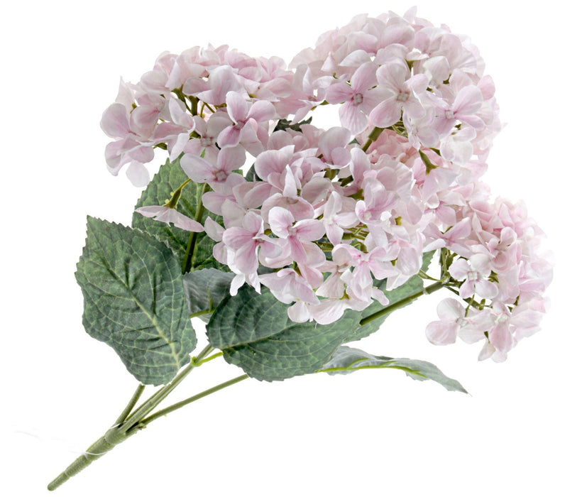 Artificial Hydrangea Bush - Light Pink (5 heads, 43cm long)