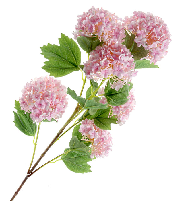 Snowball Viburnum Bush - Light Pink (6 heads, 96cm long)