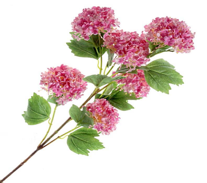 Snowball Viburnum Bush - Hot Pink (6 heads, 96cm long)