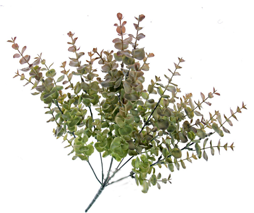 Artificial Eucalyptus Bush - Green/Yellow (7 stems, 46cm long)