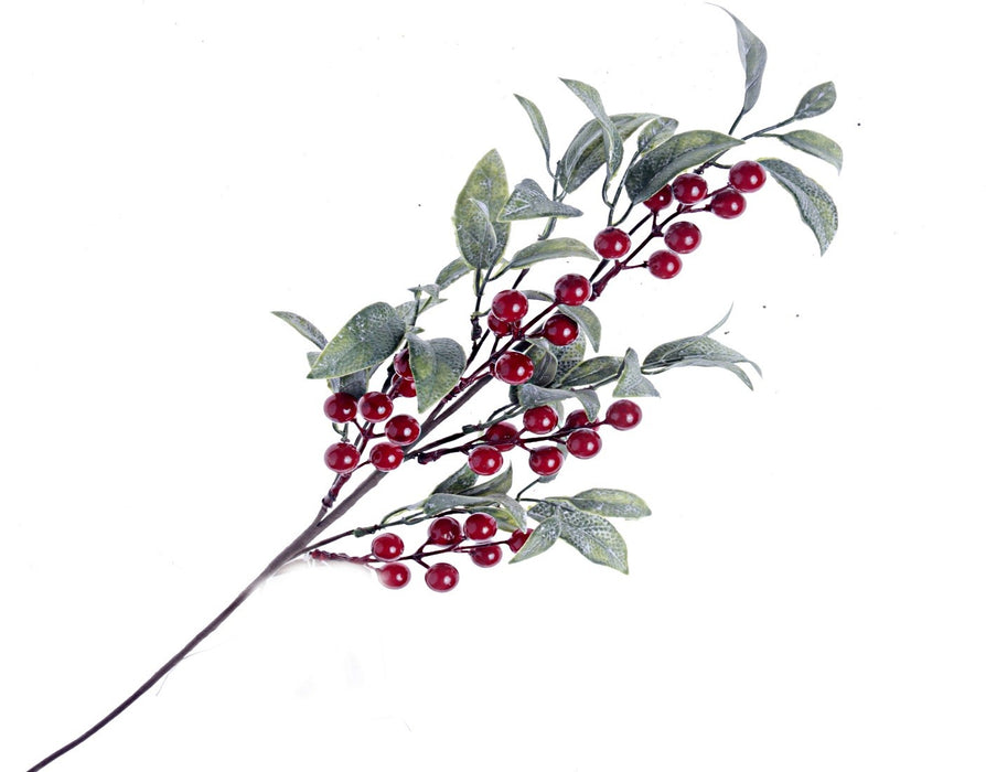 55cm Leaf & Berry Spray - Red/Green (55cm long)