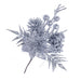 Silver Glittered Poinsettia Pick - Silver (21cm long)