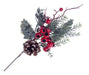 Red Berry, Pinecone and Holly Spray - Red/Green/Brown (39cm long)