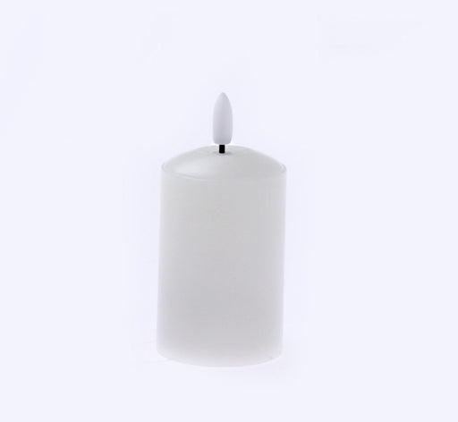 LED Wax Candle with 3D Flame - Ivory (5cm diameter x 10cm height)