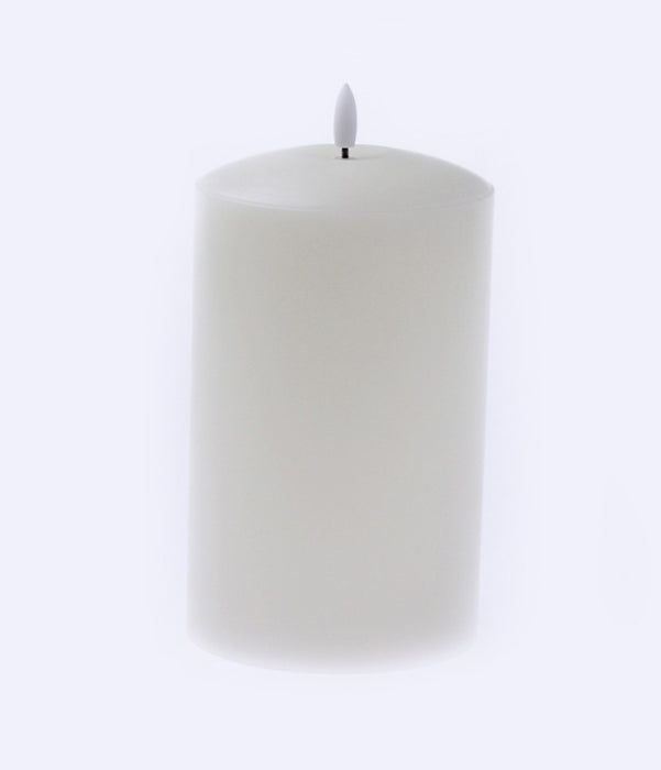 LED Wax Candle with 3D Flame - Ivory (10cm diameter x 15cm height)