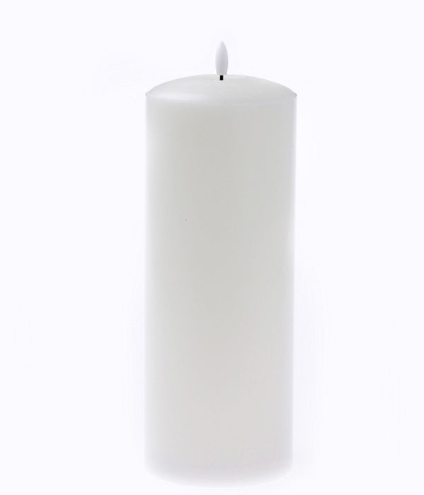 LED Wax Candle with 3D Flame - Ivory (10cm diameter x 30cm height)