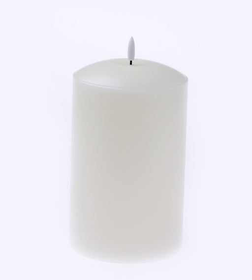 LED Wax Candle with 3D Flame - Ivory (12.5cm diameter x 20cm height)