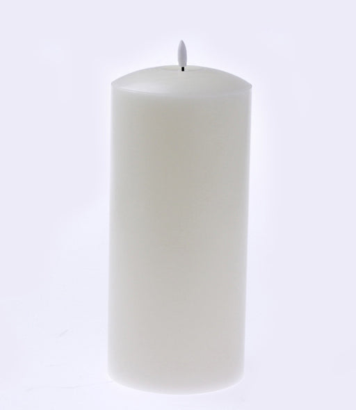 LED Wax Candle with 3D Flame - Ivory (12.5cm diameter x 30cm height)